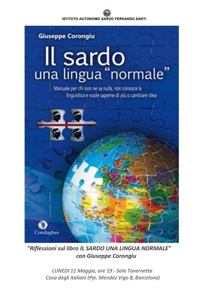 Lunis 11/5, in Bartzellona, si presentat sa segunda editzione de “Il sardo una lingua normale”