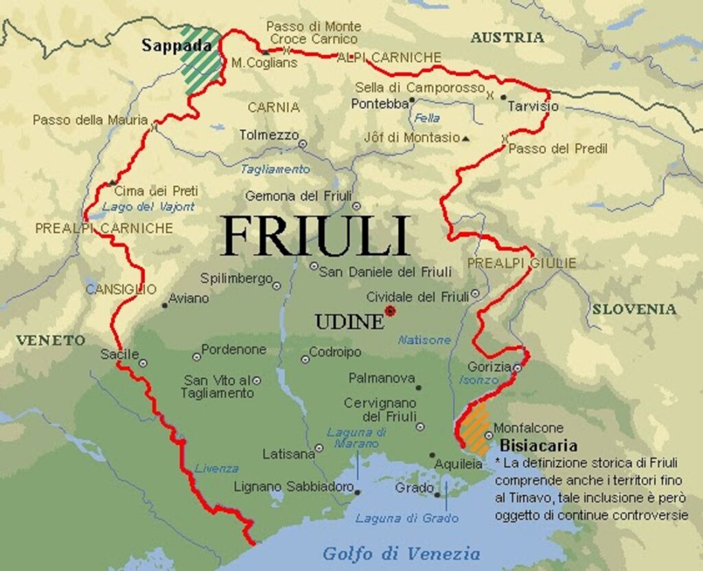 mapa Friuli