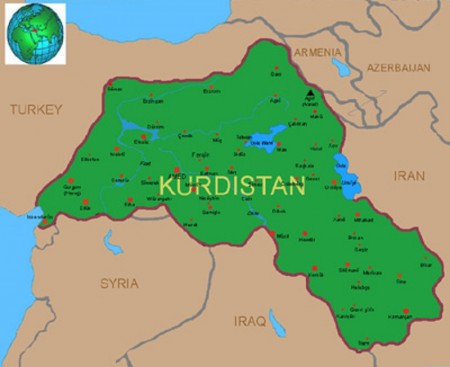 mapa Curdistan