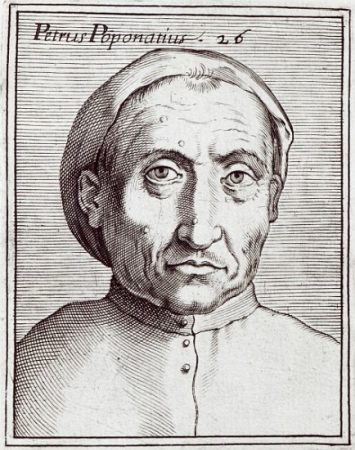 XJF366975 Pietro Pomponazzi (engraving) by Italian School, (17th century); Private Collection; (add. info.: Pietro Pomponazzi (1462-1525) Italian philosopher, sometimes known by his Latin name, Petrus Pomponatius); Italian, out of copyright