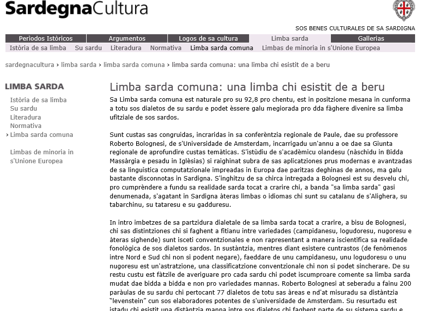 Limba Sarda Comuna: grafia "italiana" e critèrios de rapresentatzione (7)