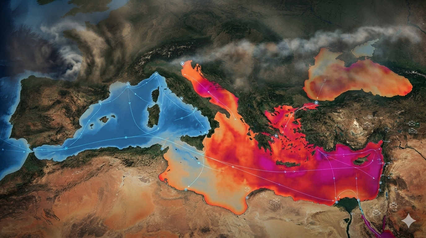 Mediterràneu abbolotadu intre geopolìtica e termodinàmica
