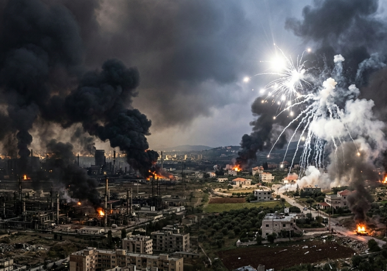 Àeras nieddas pìghidas in Teheran, fòsforu biancu in Lìbanu