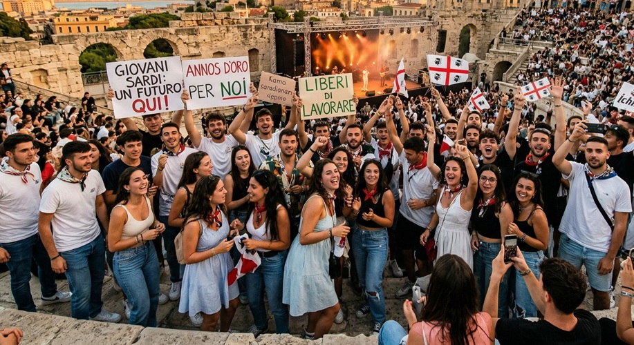 Giòvanos e traballu, Sardigna in coa a totus