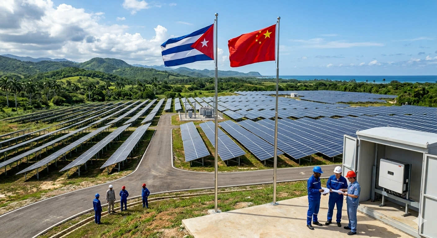 Suta su sole de Pechinu: s’iscummissa solare de Cuba pro nch’essire dae s’iscuru